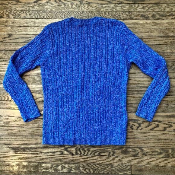 ✨3/$30✨ Karen Scott Blue Cable Knit Crew Neck 100% Cotton Sweater | PM - Picture 3 of 3
